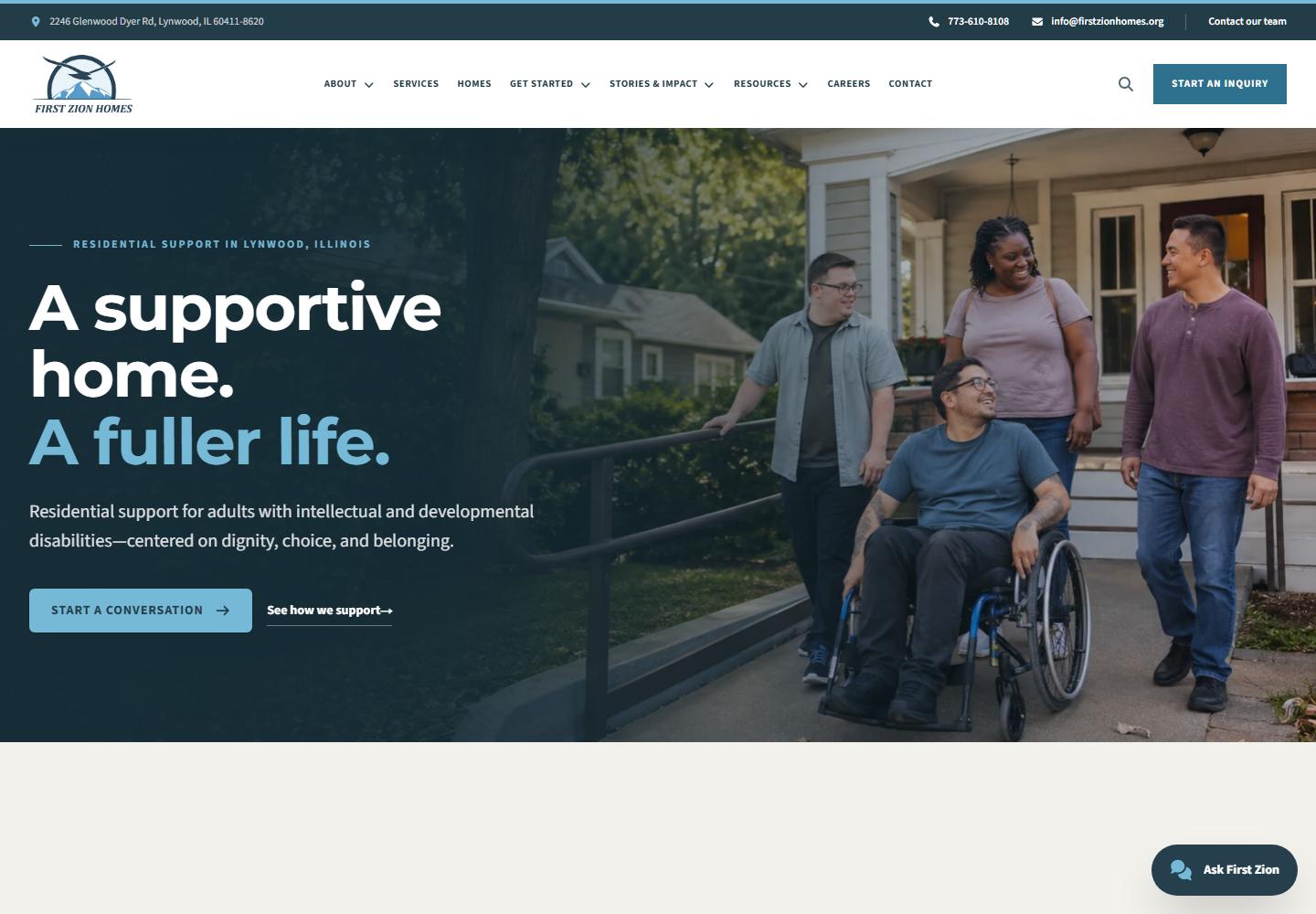 First Zion Homes homepage