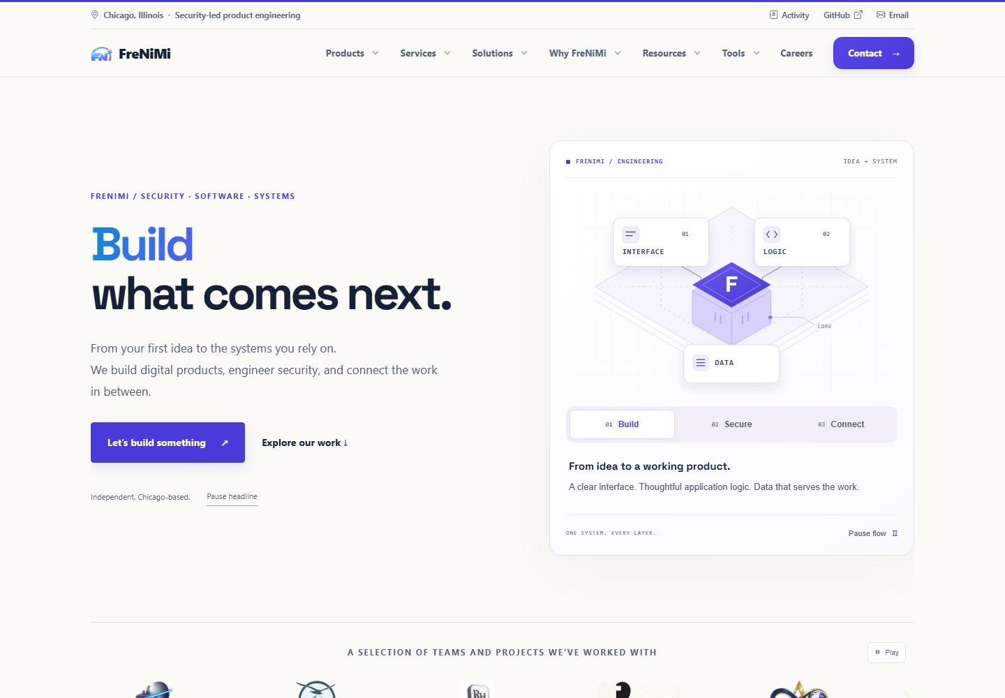 FreNiMi — public website screenshot