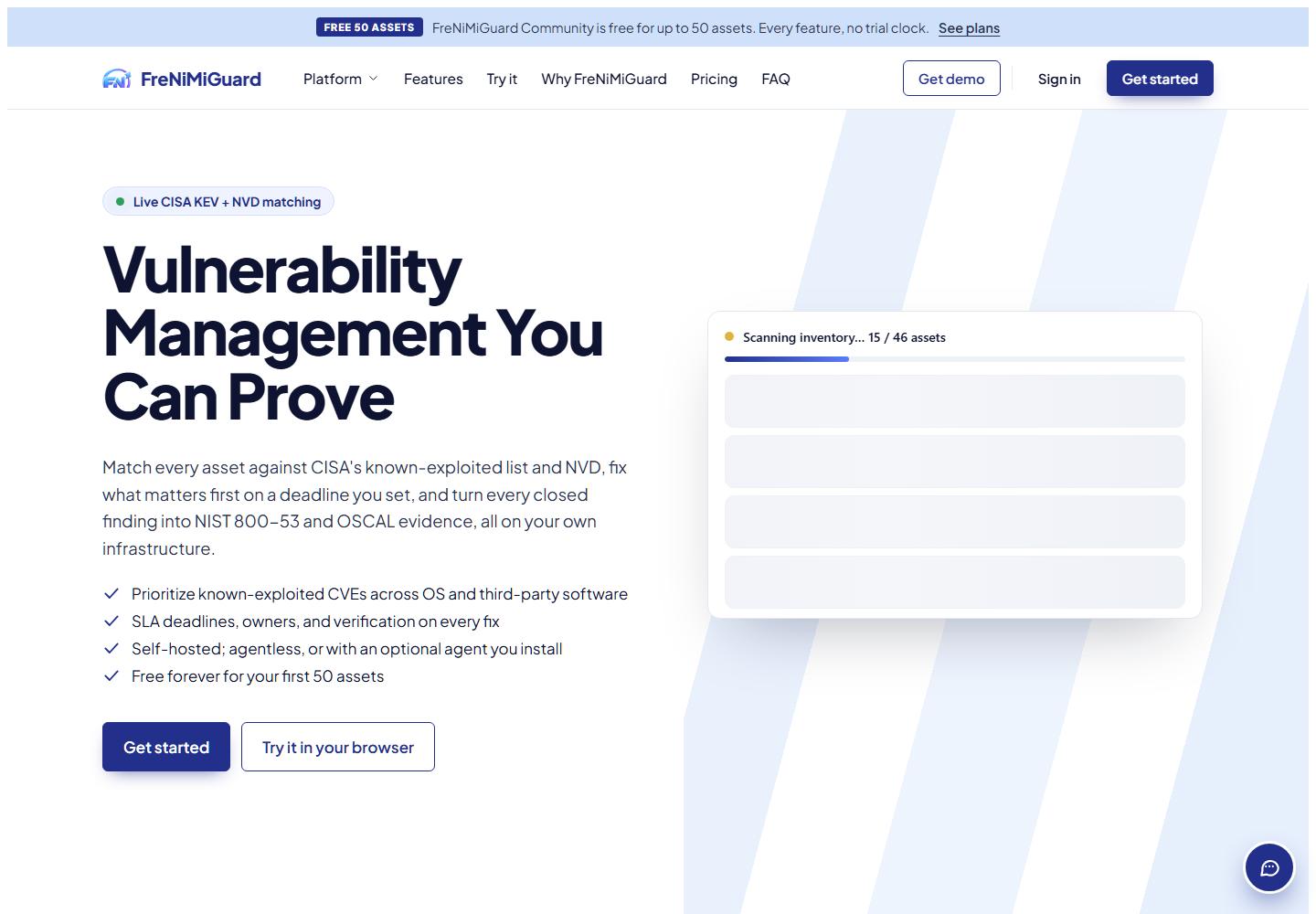 FreNiMiGuard — public website screenshot