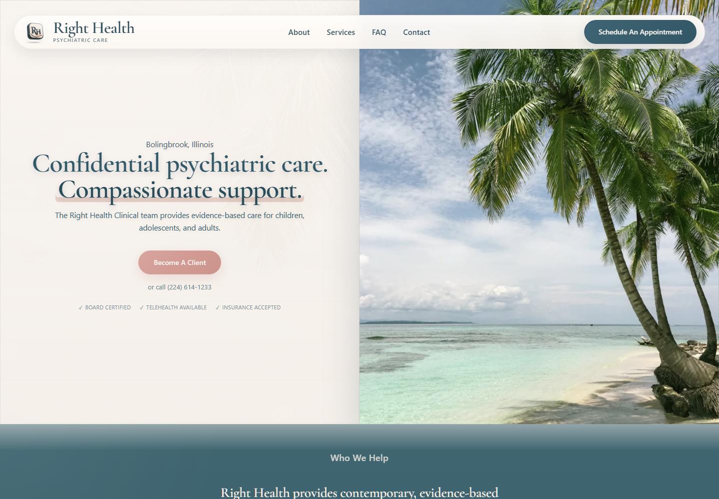 Right Health — public website screenshot