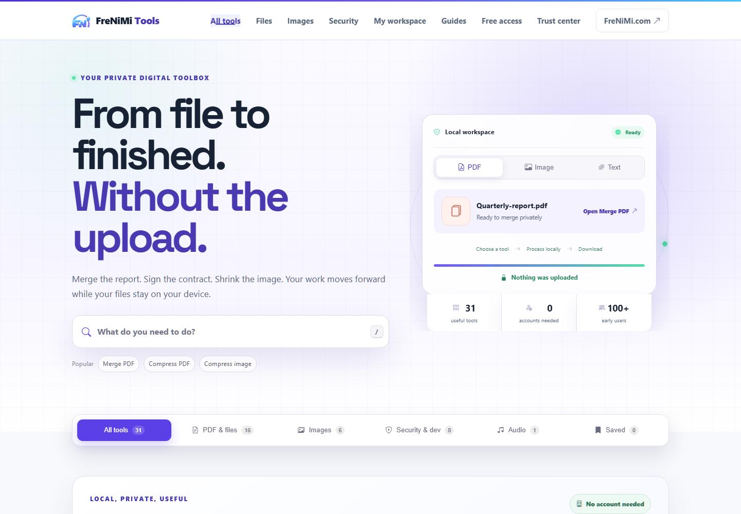FreNiMi Tools — public website screenshot